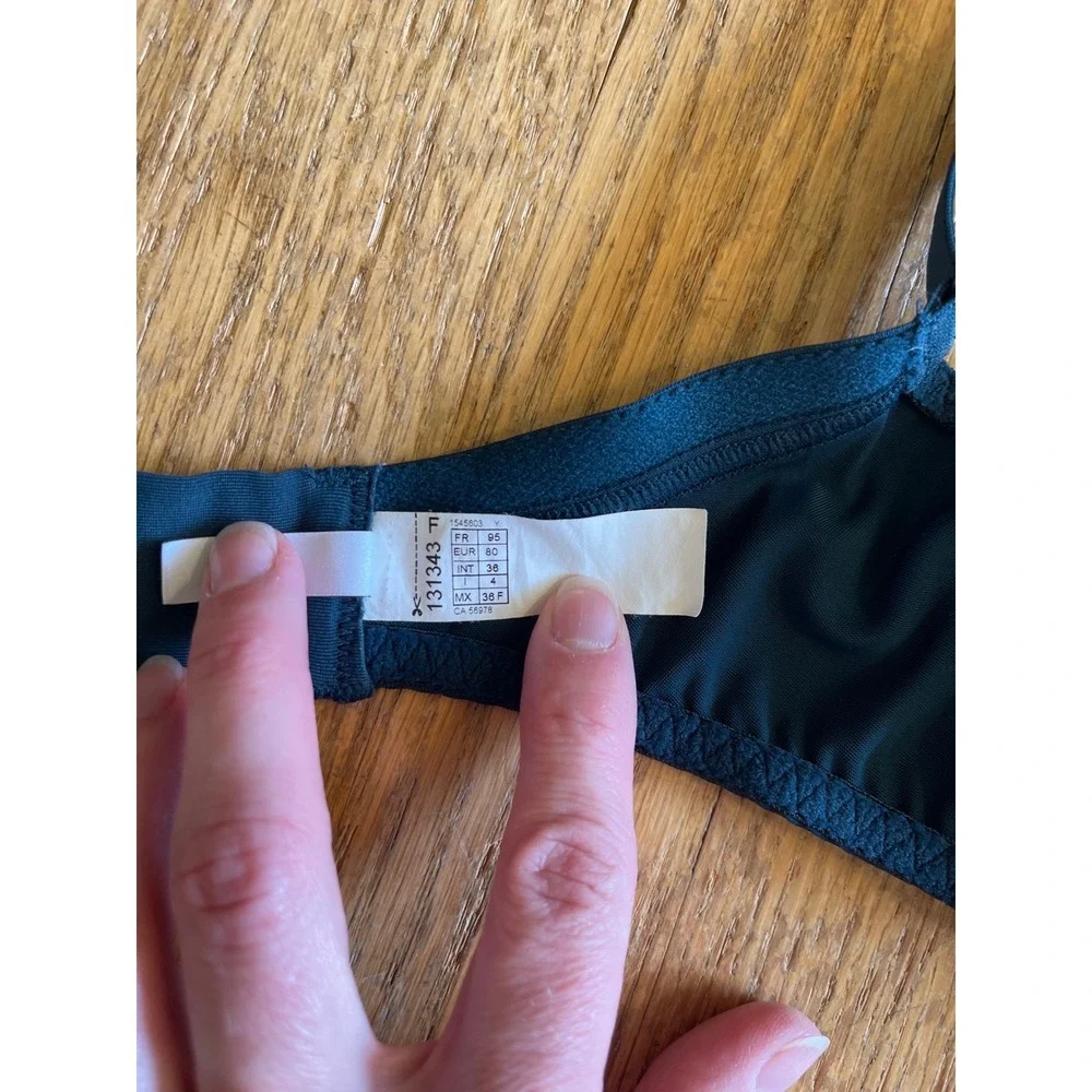 Simone Perele Andora 3D Molded Bra Teal Blue Lace 36F 131343 Underwire